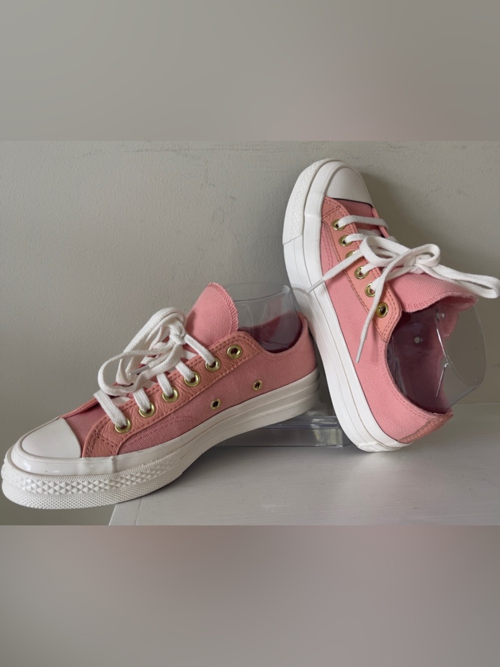 Converse Pink Canvas Low-Top Sneakers with White Soles NWOT SIZE W6.5, M 4.5 - Picture 4 of 8